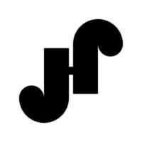 monograma ambigrama jhr diseño de logotipo simple vector