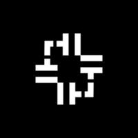 diseño de logotipo simple negativo plano de tecnología de cubo vector