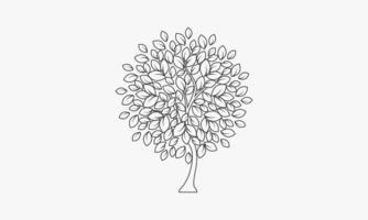 icono de línea frondoso árbol aislado sobre fondo blanco. vector