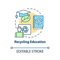 Recycling education concept icon. Awareness of various environmental, ecological problems abstract idea thin line illustration. Vector isolated outline color drawing. Editable stroke