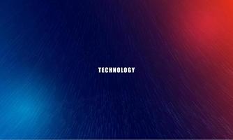 Abstract technology concept particle connection background with blue and red lights. vector