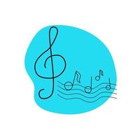 Musical note vector illustration. Music key symbol or logo icon for music concept design.