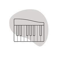 Piano keyboard vector icon isolated on white background.