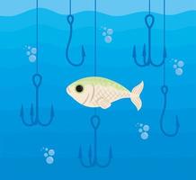 fish with lures fishing vector