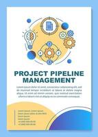 Project management poster template layout. Business solution search, problem solving process. Banner, booklet, leaflet print design with linear icons. Vector brochure page layout for magazines, flyers