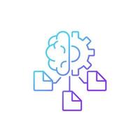 Machine learning gradient linear vector icon. Computer algorithms. Artificial intelligence application. Data modeling. Thin line color symbol. Modern style pictogram. Vector isolated outline drawing