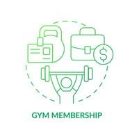 Training center membership concept icon. Athletic lifestyle support. Fitness studio pass abstract idea thin line illustration. Isolated outline drawing. Roboto-Medium, Myriad Pro-Bold fonts used vector