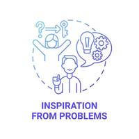 Inspiration from problems blue gradient concept icon. Entrepreneur characteristic abstract idea thin line illustration. Finding effective solutions. Vector isolated outline color drawing