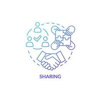 Sharing concept icon. Cooperate and work in team. Skillsharing and partnership. Split organizational tasks abstract idea thin line illustration. Vector isolated outline color drawing