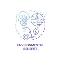 Environmental benefits blue gradient concept icon. Renewable energy generation sources abstract idea thin line illustration. Isolated outline drawing. Roboto-Medium, Myriad Pro-Bold fonts used vector