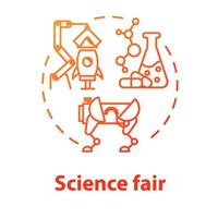 Science fair concept icon. Technology development. Chemistry school project. Robotics building. University and college competition idea thin line illustration. Vector isolated outline drawing