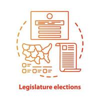 Election concept icon. Legislature elections idea thin line illustration. Choosing new congress, law maker part of state. Government official voting. Vector isolated outline drawing. Editable stroke