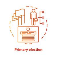 Elections concept icon. Primary election, ballot idea thin line illustration. Choosing new representers of government, ministers, party members. Vector isolated outline drawing. Editable stroke