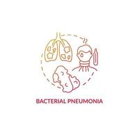 Bacterial pneumonia red gradient concept icon. Pulmonary inflammation type abstract idea thin line illustration. Organ failure. Breathing problems. Vector isolated outline color drawing