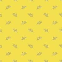 Vector seamless floral pattern. Ultimate Gray contouring elements on a Illuminating yellow background. Can be for wallpaper, tiles, fabrics and dishes