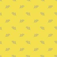 Vector seamless floral pattern. Ultimate Gray contouring elements on a Illuminating yellow background. Can be for wallpaper, tiles, fabrics and dishes