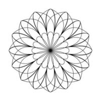 Mandala line vector. A symmetrical round monochrome ornament. Coloring abstract flower. vector