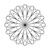 Mandala line vector. A symmetrical round monochrome ornament. Coloring abstract flower. vector