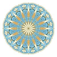 Mandala ornament vector. A symmetrical geometry color flower Ethnic draw vector