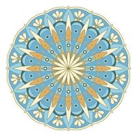 vector de ornamento de mandala. un dibujo étnico de flores de color de geometría simétrica