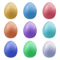 un conjunto de huevos de Pascua vectoriales multicolores. Pascua vacaciones vector