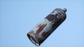peligro viejo contenedor de gas oxidado foto