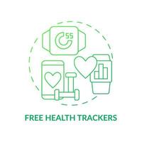 Health trackers for employees concept icon. Calorie control. Living statistics monitoring abstract idea thin line illustration. Isolated outline drawing. Roboto-Medium, Myriad Pro-Bold fonts used vector