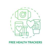 Health trackers for employees concept icon. Calorie control. Living statistics monitoring abstract idea thin line illustration. Isolated outline drawing. Roboto-Medium, Myriad Pro-Bold fonts used vector