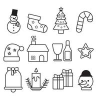 iconos planos de navidad, elemento para patrones, tarjetas, pegatinas de aplicaciones, fondo vectorial vector