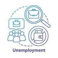 Unemployment concept icon. Poverty idea thin line illustration. Joblessness. Jobless and unemployed people. Economy social problem. Workers rights. Vector isolated outline drawing