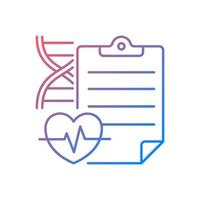 Measuring outcomes gradient linear vector icon. Clinical trials results determination. Record research efficacy. Thin line color symbol. Modern style pictogram. Vector isolated outline drawing