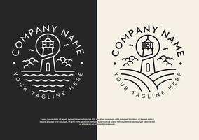 lighthouse logo template, logotype symbol for brand company vector