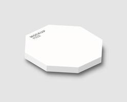 Caja octogonal 3d realista para su diseño y logotipo. vista de caja octogonal desde arriba maqueta. vector