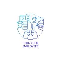 Employees coaching concept icon. Staff efficiency raise. Skill and knowledge growth. Working performance improve abstract idea thin line illustration. Vector isolated outline color drawing