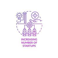 Launching new startups concept icon. Entrepreneur number growth. Commercializing innovative idea. Market development abstract idea thin line illustration. Vector isolated outline color drawing