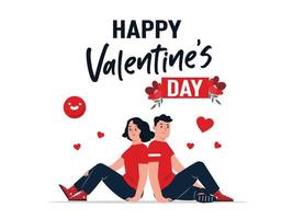 día de san valentín, los amantes comparten la felicidad por el mundo. vector