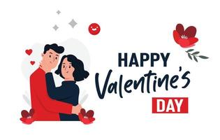 Valentine's day lover hugs partner vector