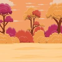 Autumn landscape background with colorful trees vector