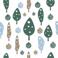 Christmas tree seamless pattern with dots vector