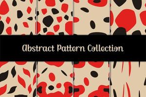 Red and black Abstract Seamless Patterns Collection vector
