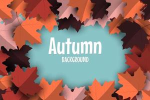 Autumn background with colorful autumn leaves vector