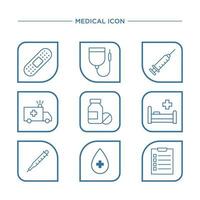 Medical icon set vector design templates isolated on white background