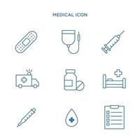 Medical icon set vector design templates isolated on white background