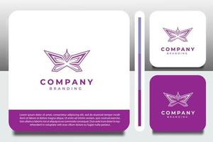 logo design template, with outline butterfly icon vector