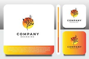 logo design template, with silhouette tree icon vector