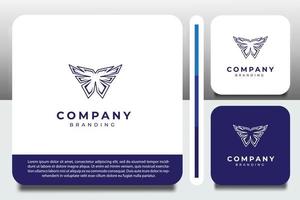 logo design template, with outline butterfly icon vector