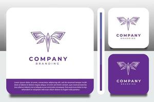 logo design template, with geometric dragonfly icon vector