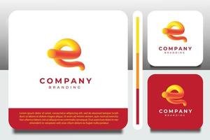 logo design template, with letter e fluid icon vector