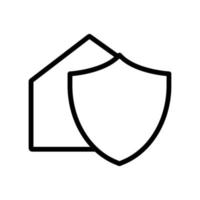 icono de la línea de seguridad de la casa. escudo y casa. diseño simple editable. vector de plantilla de diseño