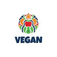 Abstract Colorful Vegan Logo Design vector